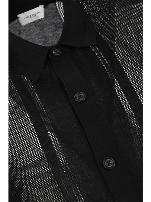 Camicia in maglia di seta e cotone Nero Paolo Pecora | A033 F2009000